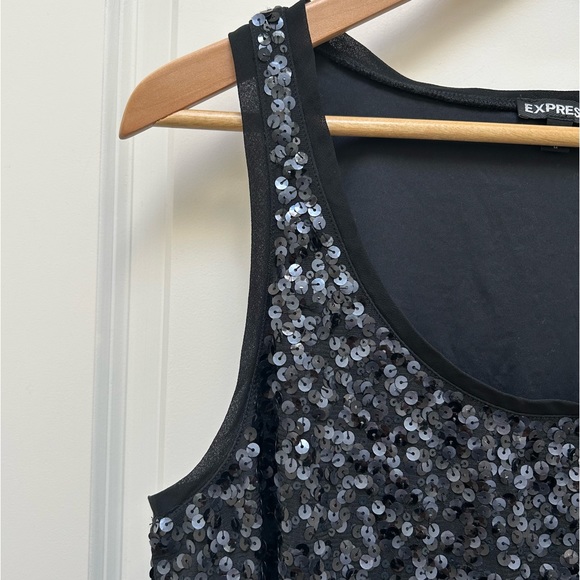 EXPRESS Sequin Crop Tank Top Size L - Picture 5 of 10